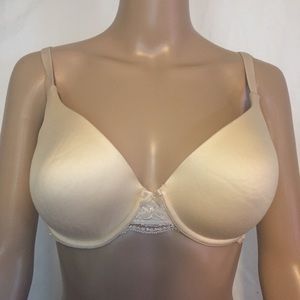 Maidenform 38D Cream Padded Bra Underwire Lace